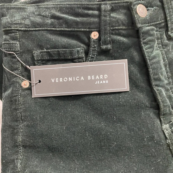 Veronica Beard Kate 10” Skinny Corduroy Jeans in Forest Green Size US 24 - Picture 10 of 12